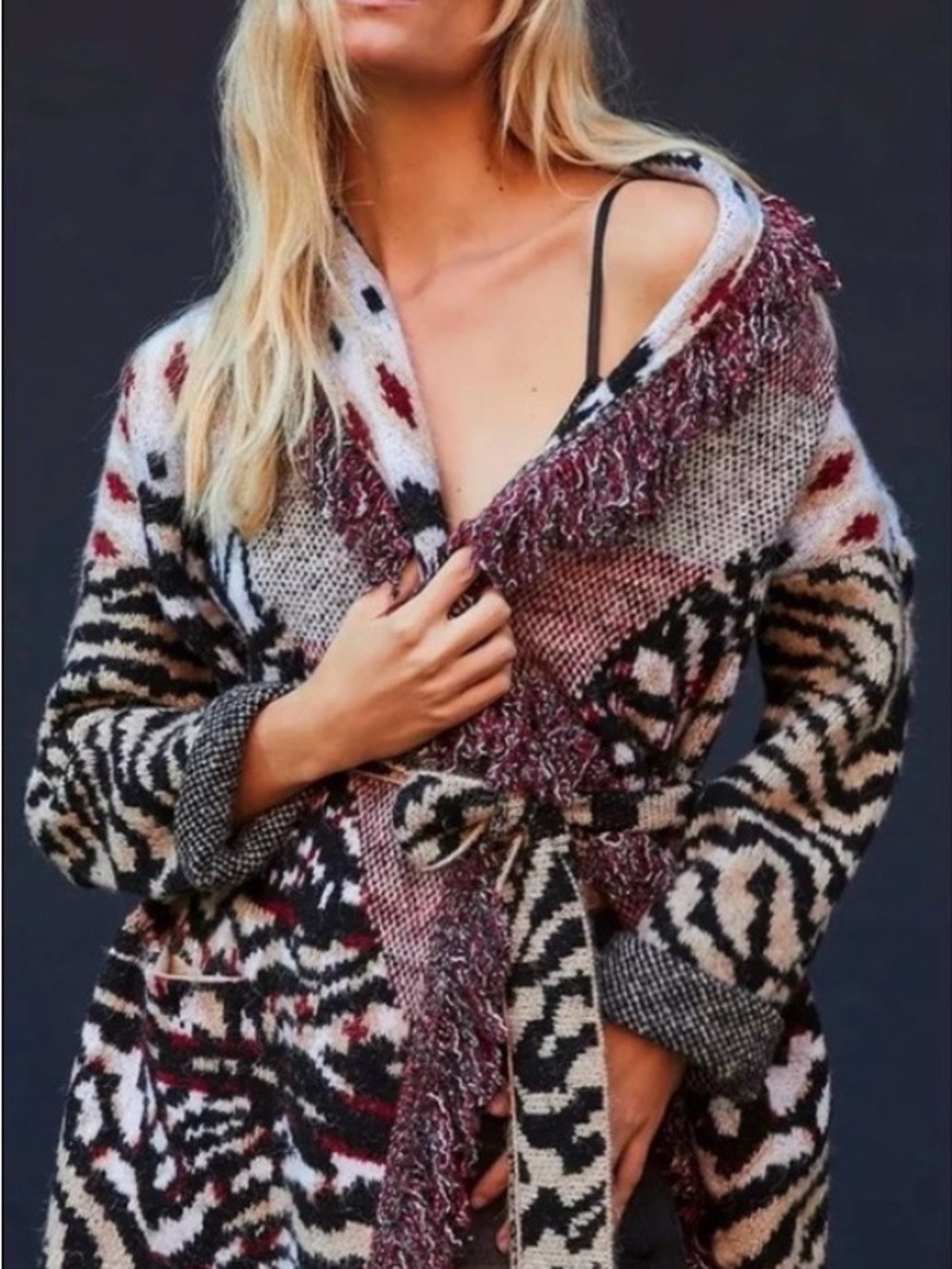 Anthropologie Paloma Fringe Cardigan Sweater | 3XL | Multi - Picture 3 of 7